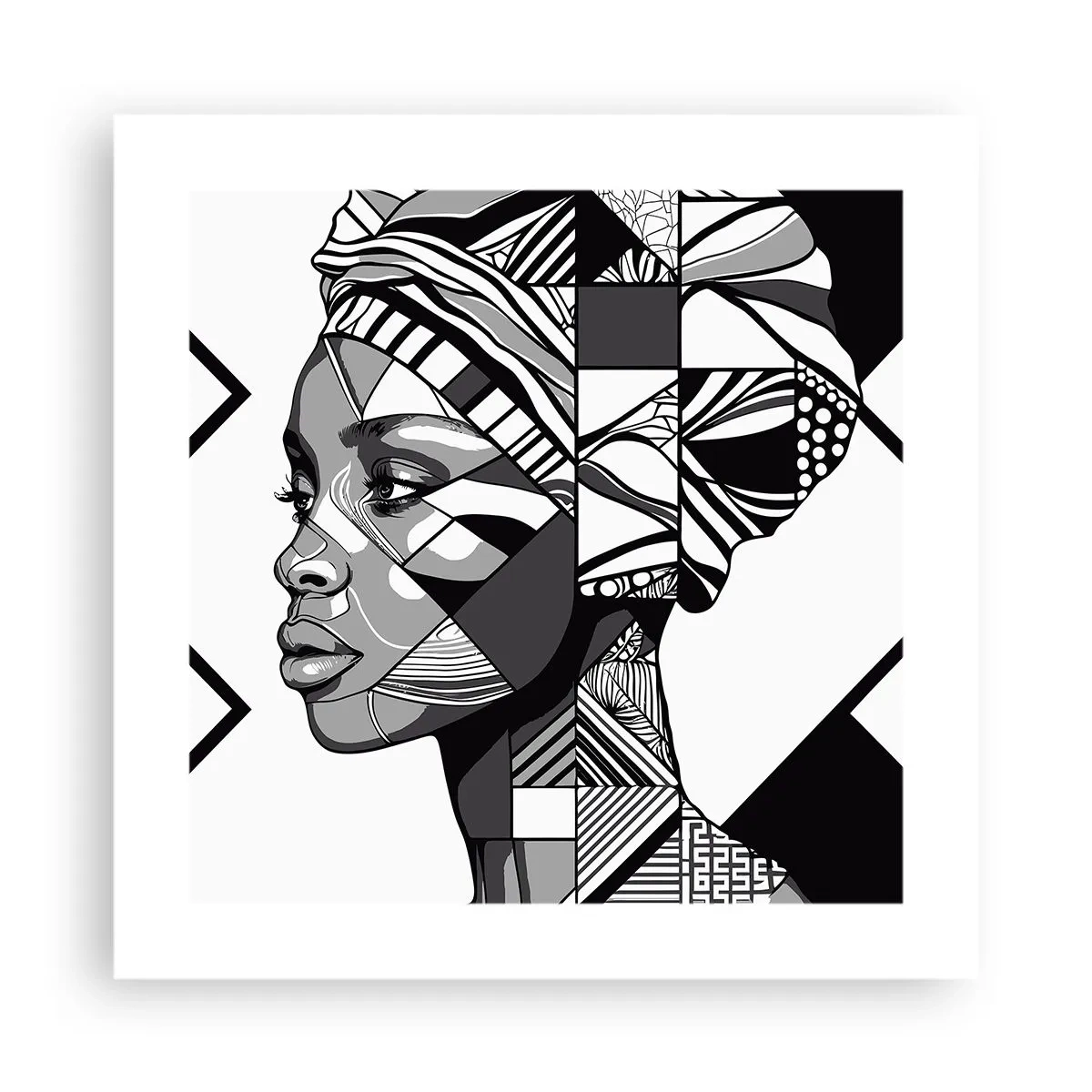 Póster - Retrato étnico - 40x40 cm