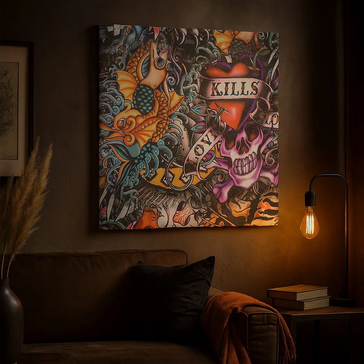 Cuadro sobre lienzo - Impresión de Imagen - El sueño de un tatuador - 30x30 cm