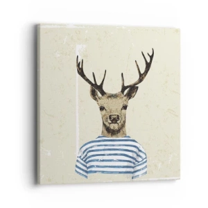 Cuadro sobre lienzo - Impresión de Imagen - Porque me gustan las camisas de rayas - 40x40 cm