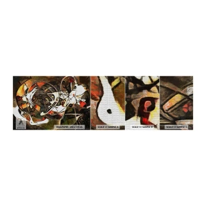 Muestra de fotomural autoadhesivo Deluxe Sticker - ¿Oyes el movimiento? - Abstracción, Cubismo, Pedazo - 100x30 cm