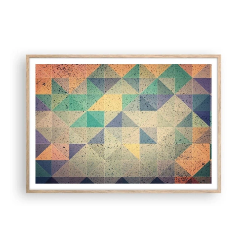 Póster en marco roble claro - República de los triángulos - 100x70 cm
