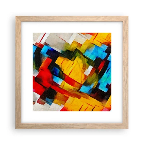 Póster en marco roble claro - Un popurrí multicolor - 30x30 cm
