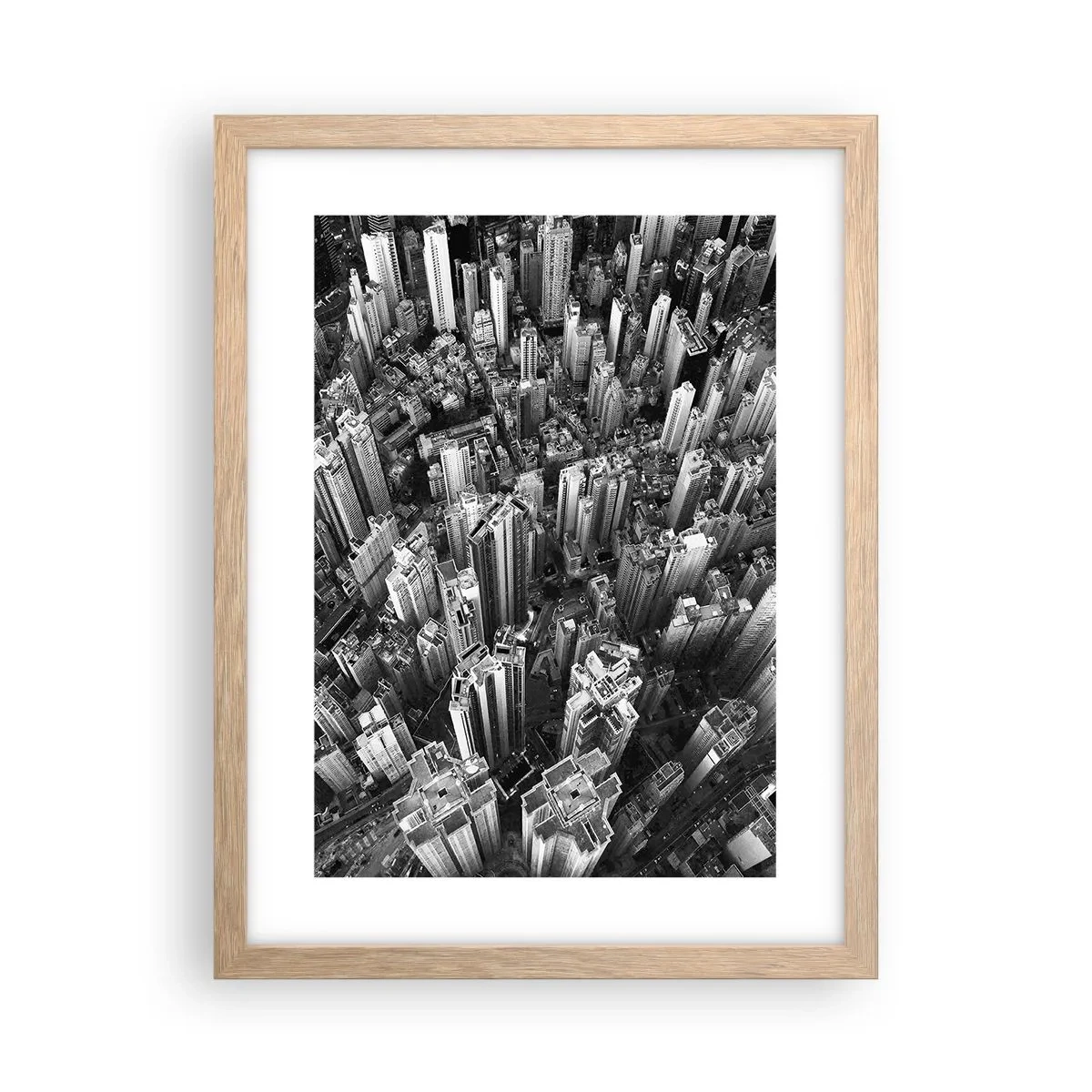 Póster en marco roble claro - Cada vez más alto - 30x40 cm