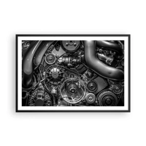 Póster en marco negro - La poesía de la mecánica - 91x61 cm