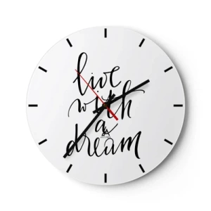 Reloj de pared - Reloj de vidrio - Letras minimalistas en negro sobre fondo blanco. - 30x30cm - Por supuesto - Decoración de pared moderna para salón, cocina y dormitorio ARTTOR