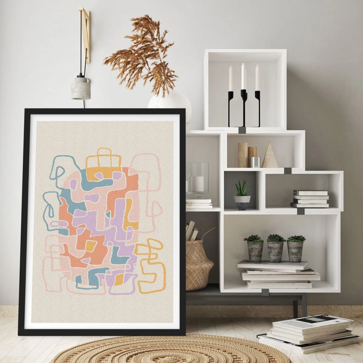 Póster en marco negro - Laberinto - una alegre aventura - 30x40 cm