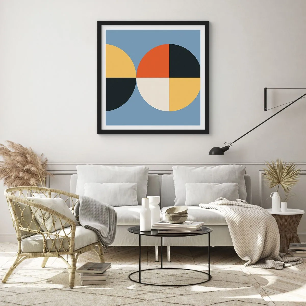 Póster en marco negro - Mira y cuenta - 40x40 cm