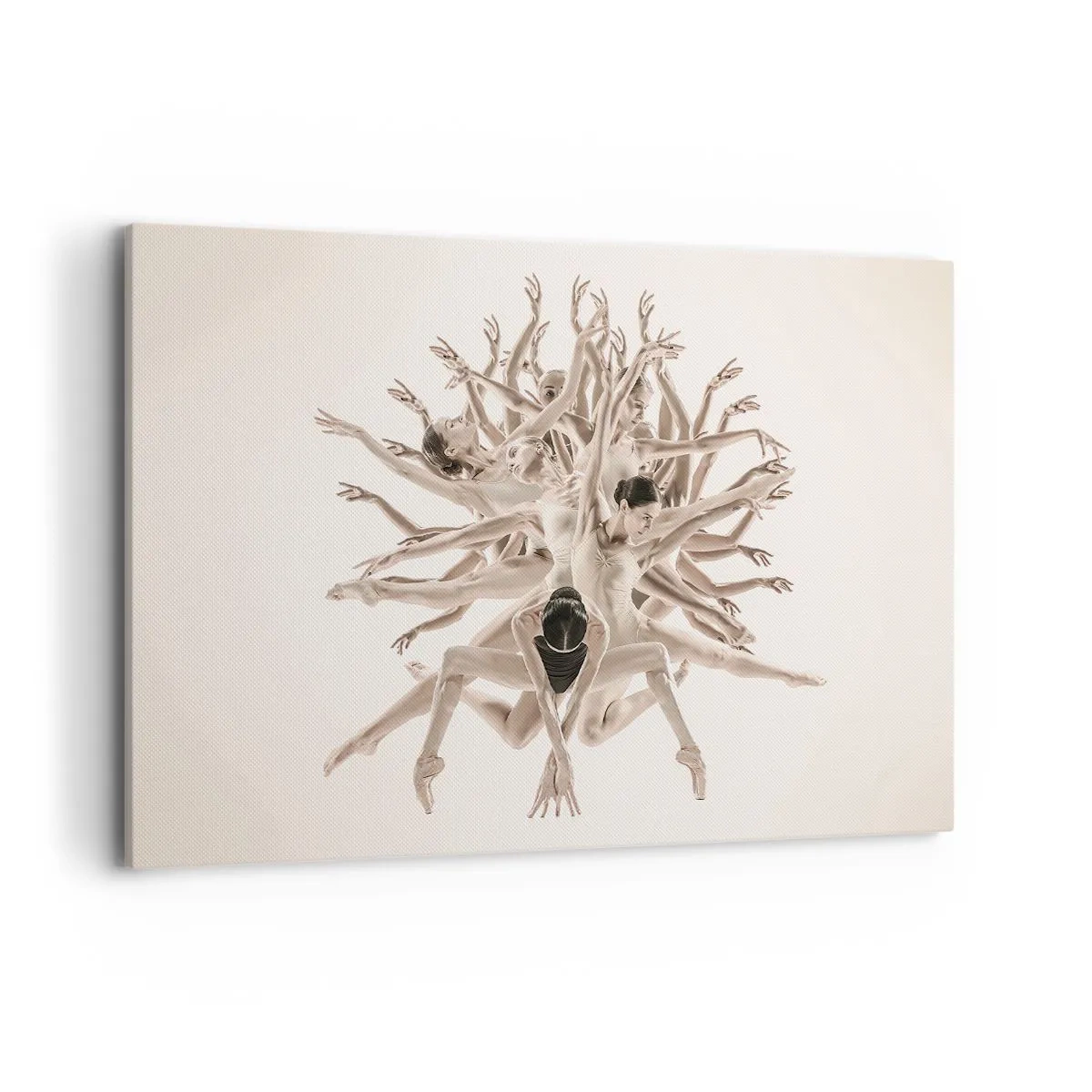 Cuadro sobre lienzo - Impresión de Imagen - Composición abstracta de bailarines en movimiento. - 120x80cm - Floreciendo en la danza - Decoración de pared moderna para salón y dormitorio ARTTOR