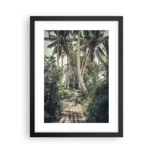 Póster en marco negro - Avenida de palmeras - 30x40 cm