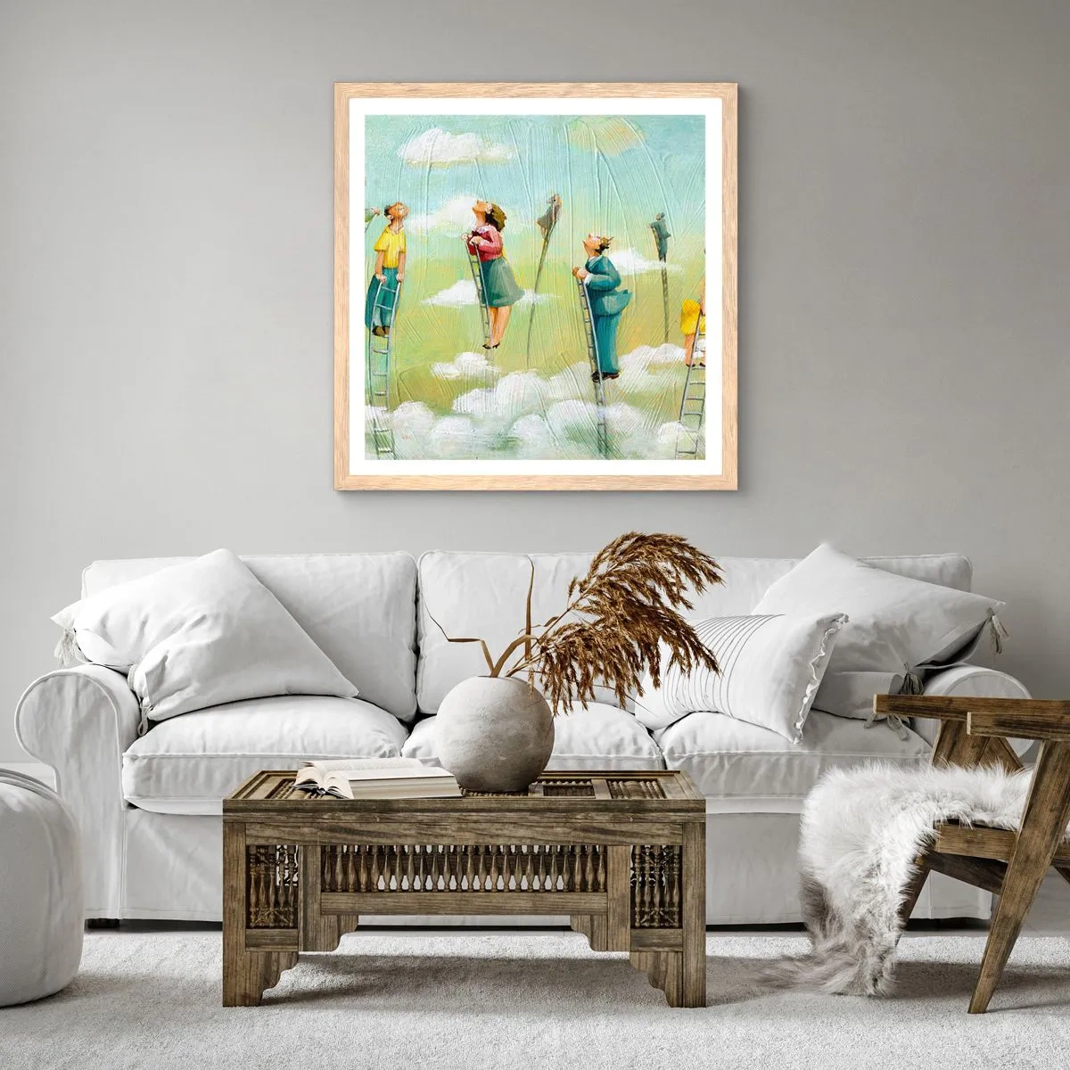 Póster en marco roble claro - Sigue tu sueño - 30x30 cm