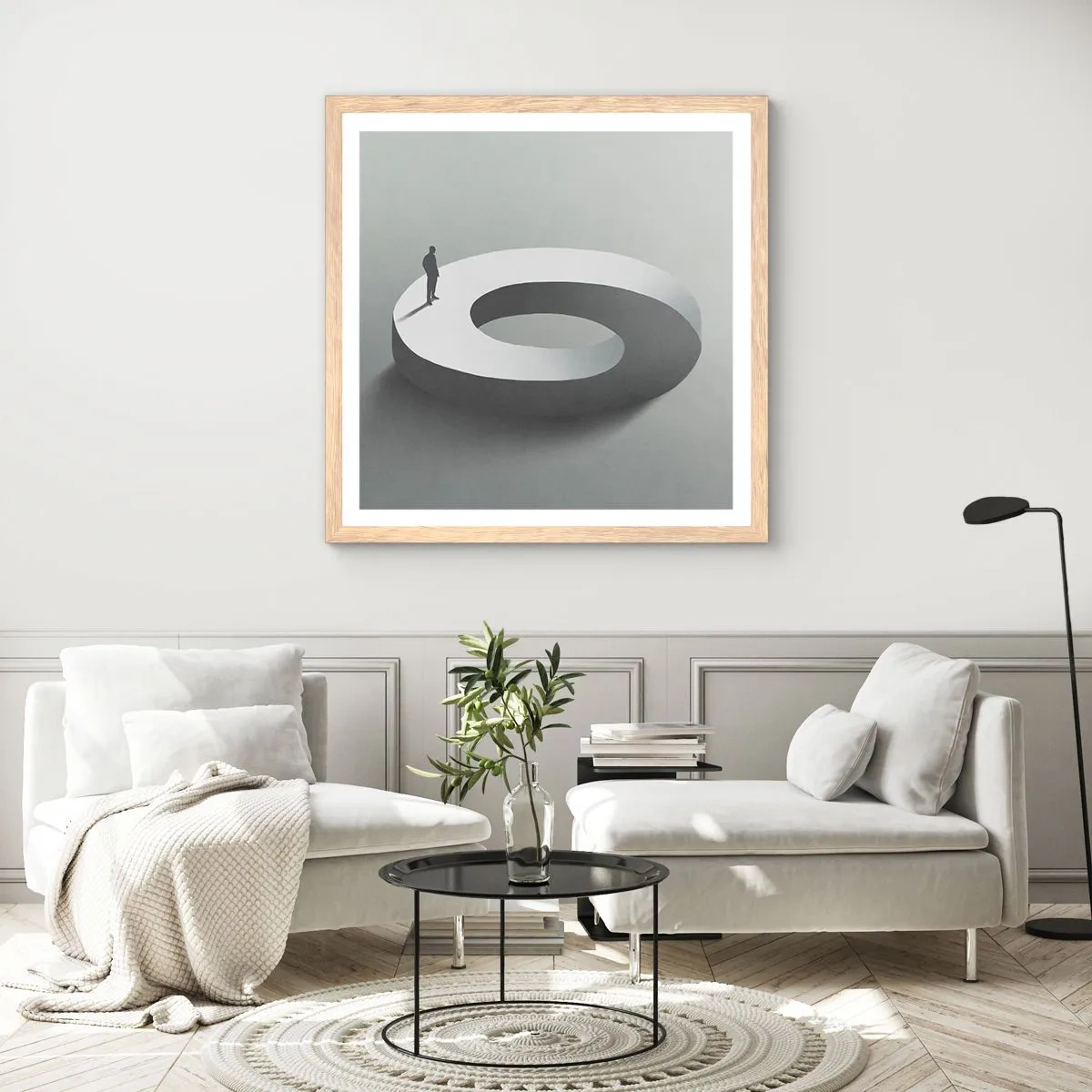 Póster en marco roble claro - Ser sabio no es una labor sencilla - 60x60 cm