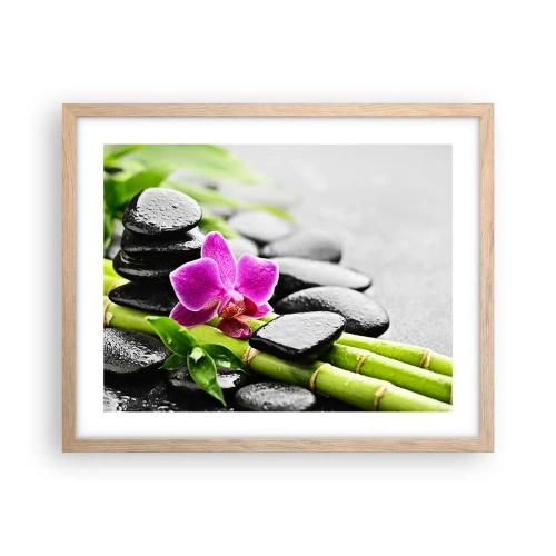 Póster en marco roble claro - En equilibrio pacífico - 50x40 cm