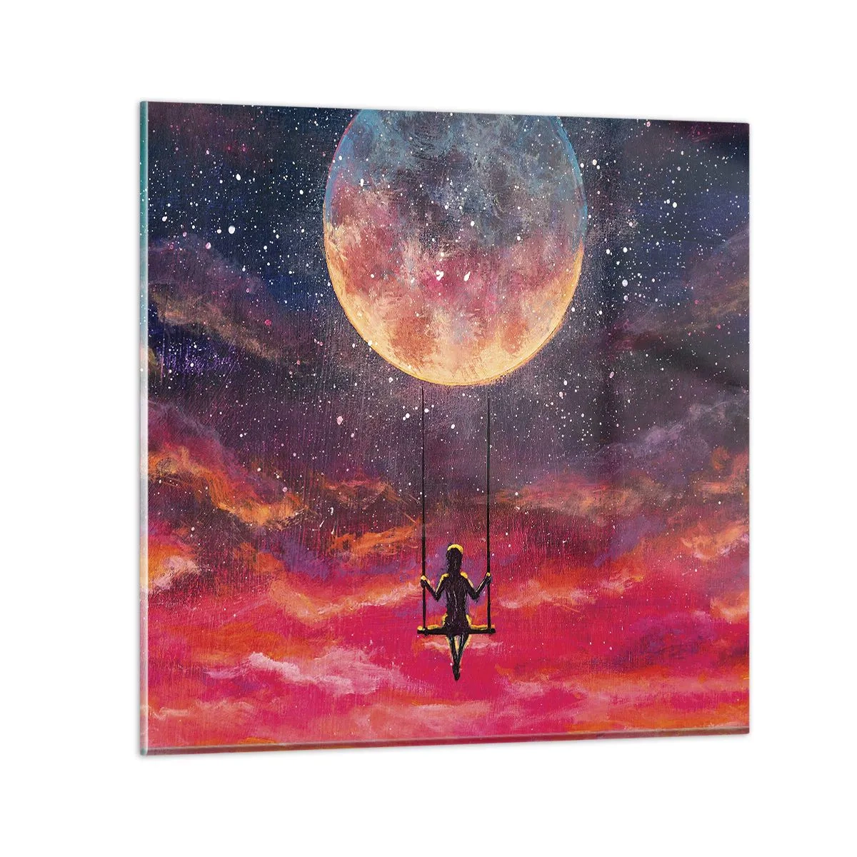 Cuadro sobre vidrio - Impresiones sobre Vidrio - Disfrutar de las nubes - 60x60 cm