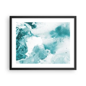 Póster en marco negro - Remansos de azul - 50x40 cm