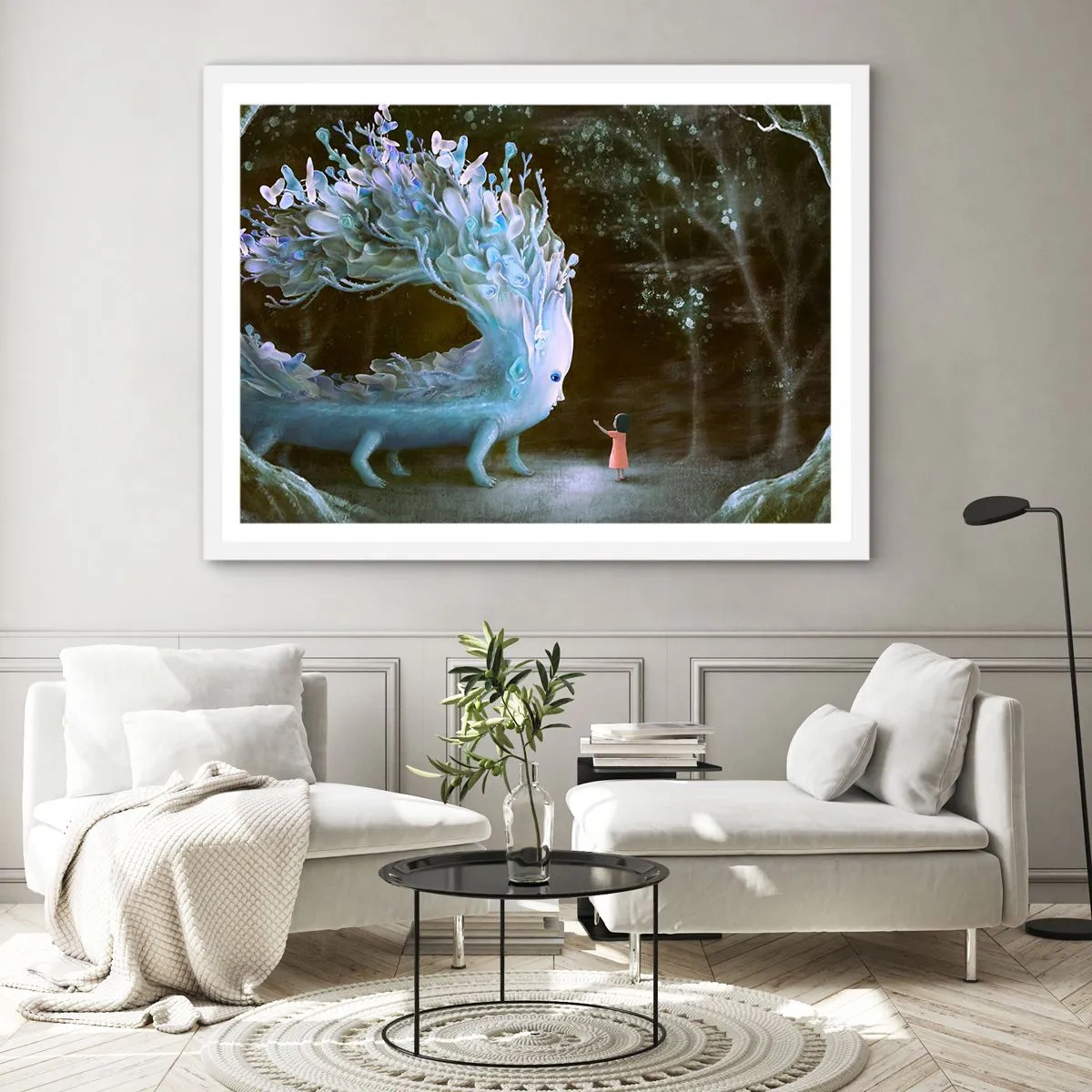 Póster en marco blanco - Una reunión fantástica - 91x61 cm