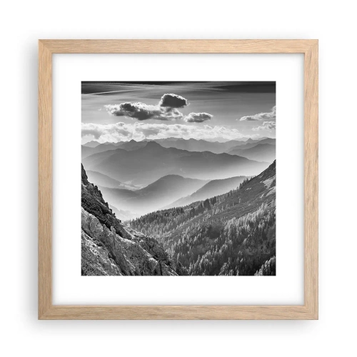 Póster en marco roble claro - Hasta el horizonte - 30x30 cm