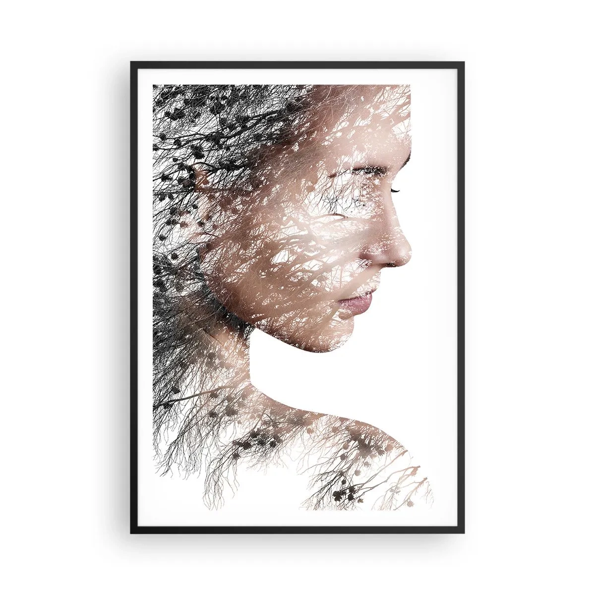 Póster en marco negro - Espíritu del bosque - 70x100 cm