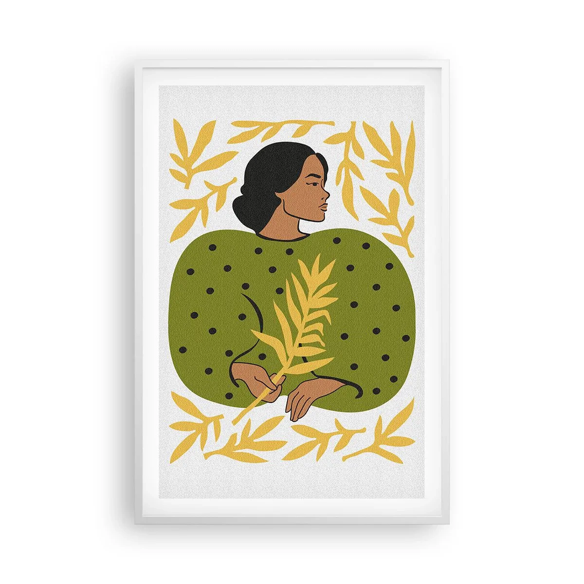 Póster en marco blanco - Chica hawaiana - 61x91 cm