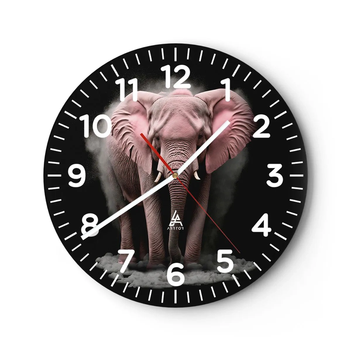 Reloj de pared - Reloj de vidrio - El rey rosado de oriente - 40x40 cm