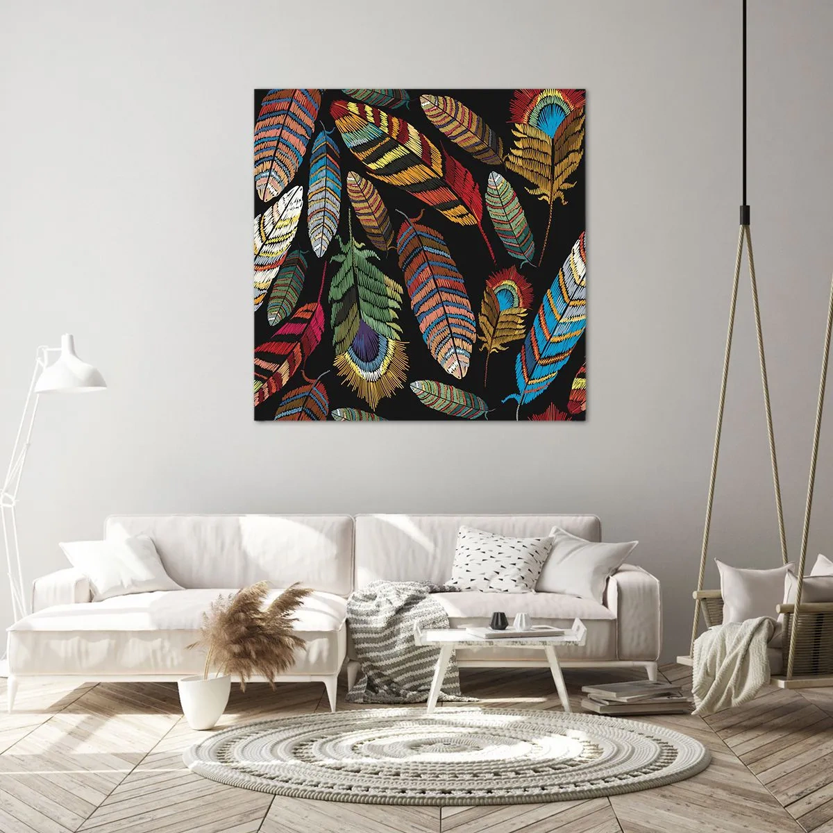 Cuadro sobre lienzo - Impresión de Imagen - Carnaval de las aves - 70x70 cm