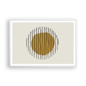 Póster en marco blanco - Abstracción cálida - 100x70 cm