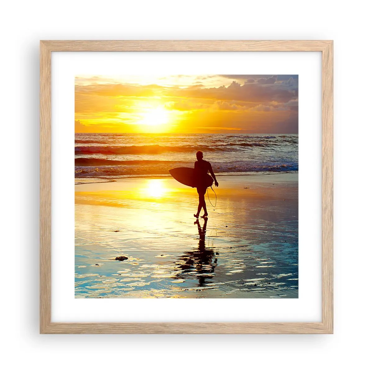 Póster en marco roble claro - El regreso del guerrero - 40x40 cm