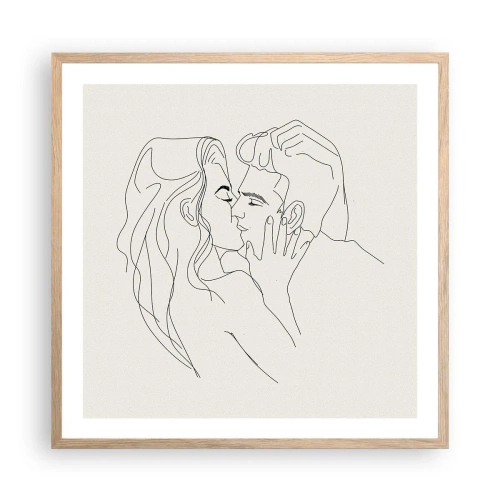 Póster en marco roble claro - Unión y sentimiento - 60x60 cm