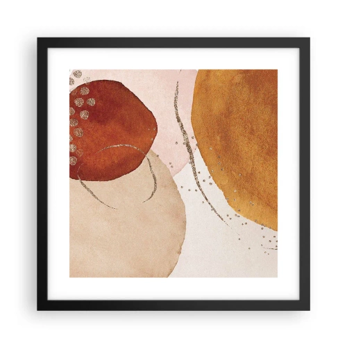 Póster en marco negro - Movimiento abstracto - 40x40 cm