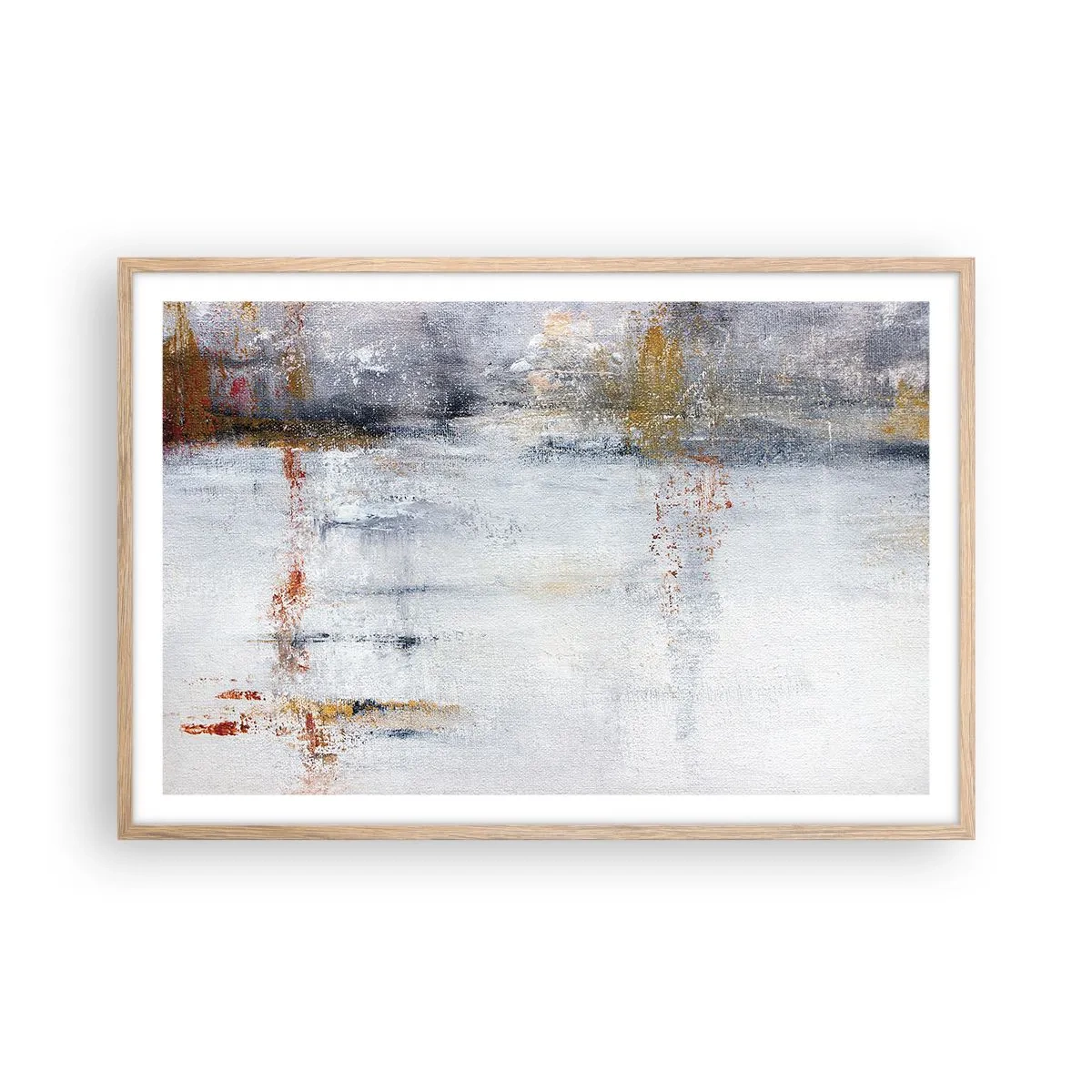 Póster en marco roble claro - Tras una cortina de aire - 91x61 cm