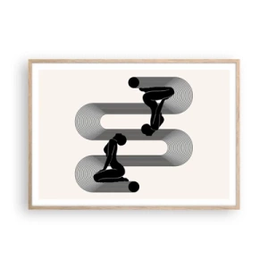 Póster en marco roble claro - Simetría sensual - 100x70 cm
