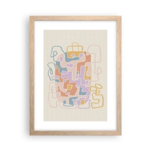 Póster en marco roble claro - Laberinto - una alegre aventura - 30x40 cm