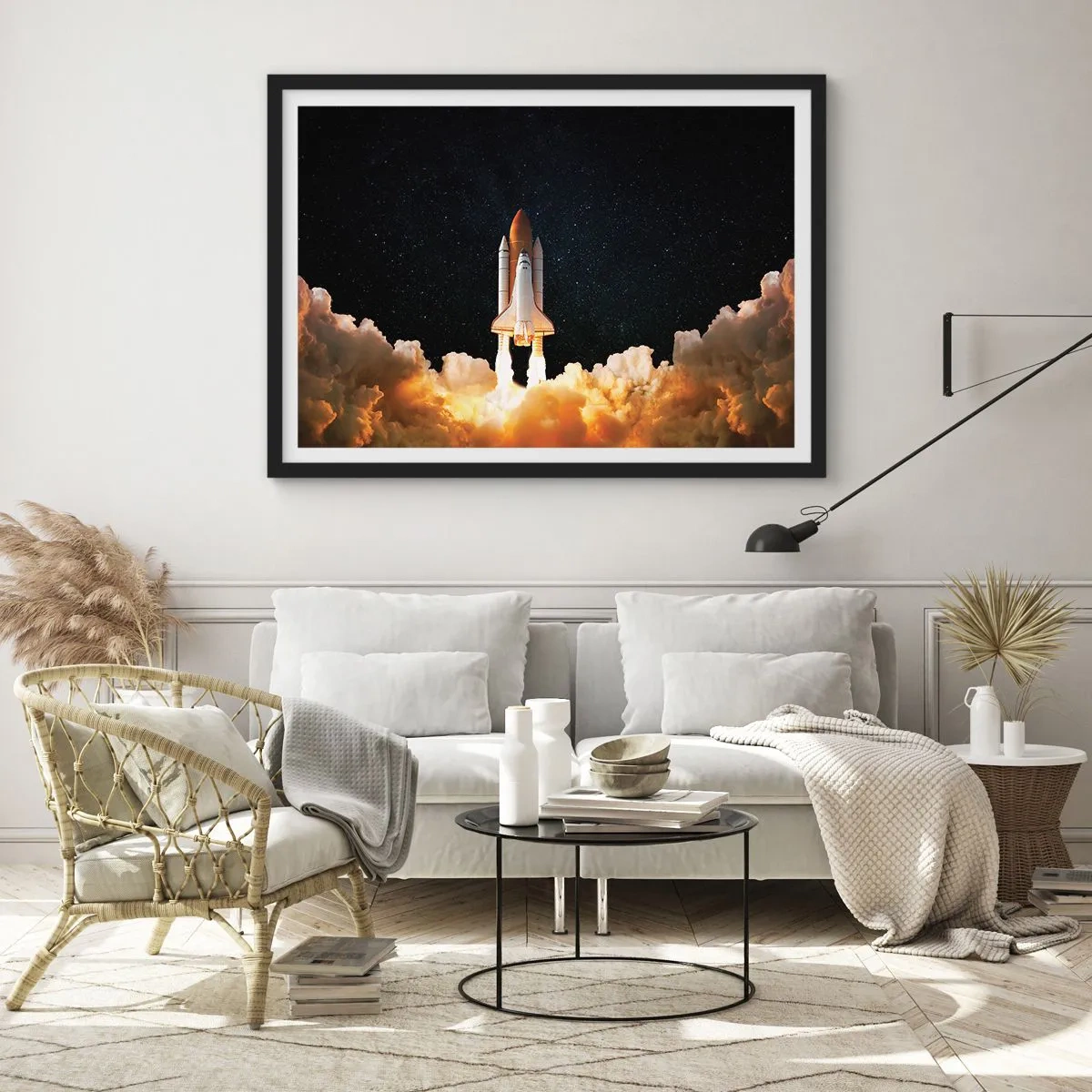 Póster en marco negro - ¡Ad astra! - 50x40 cm