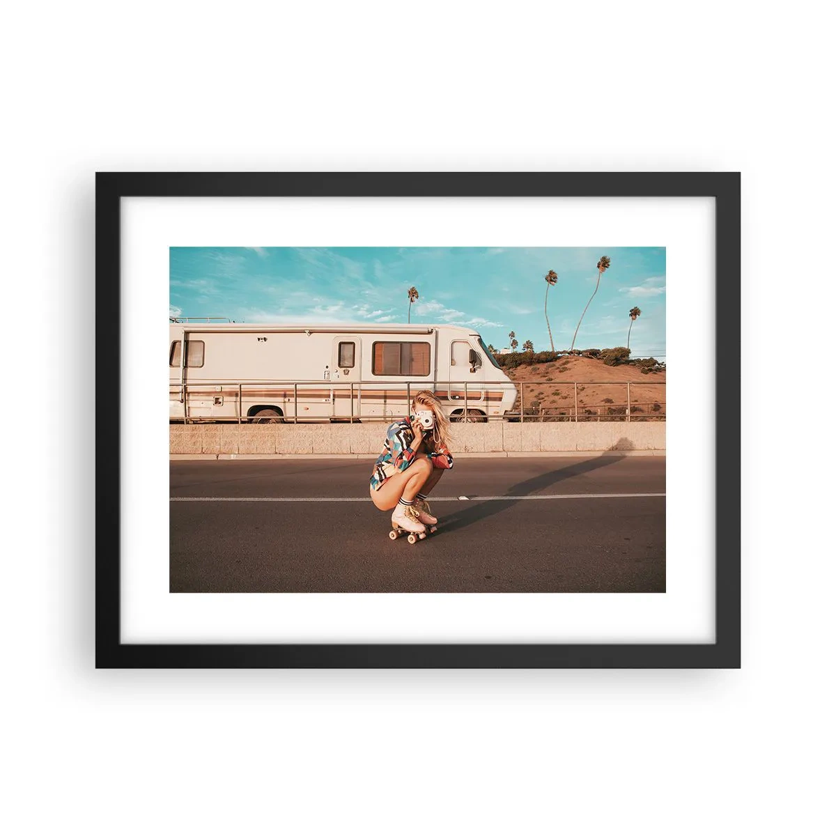 Póster en marco negro - ¡Sonrían, por favor! - 40x30 cm