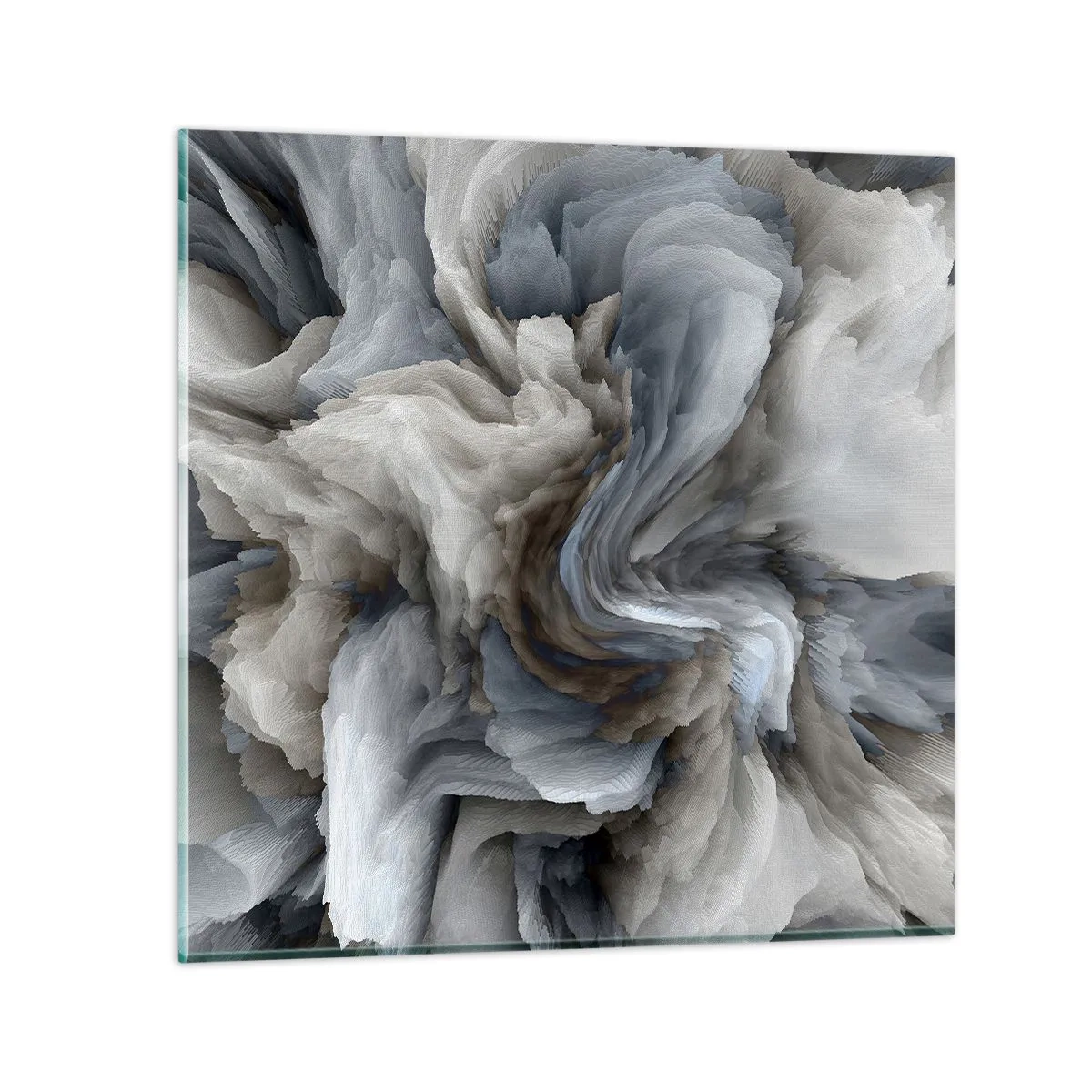 Cuadro sobre vidrio - Impresiones sobre Vidrio - Piedra y flor - 30x30 cm