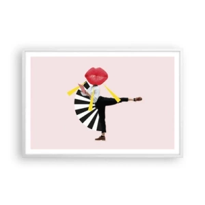 Póster en marco blanco - Arte pop surrealista - 91x61 cm