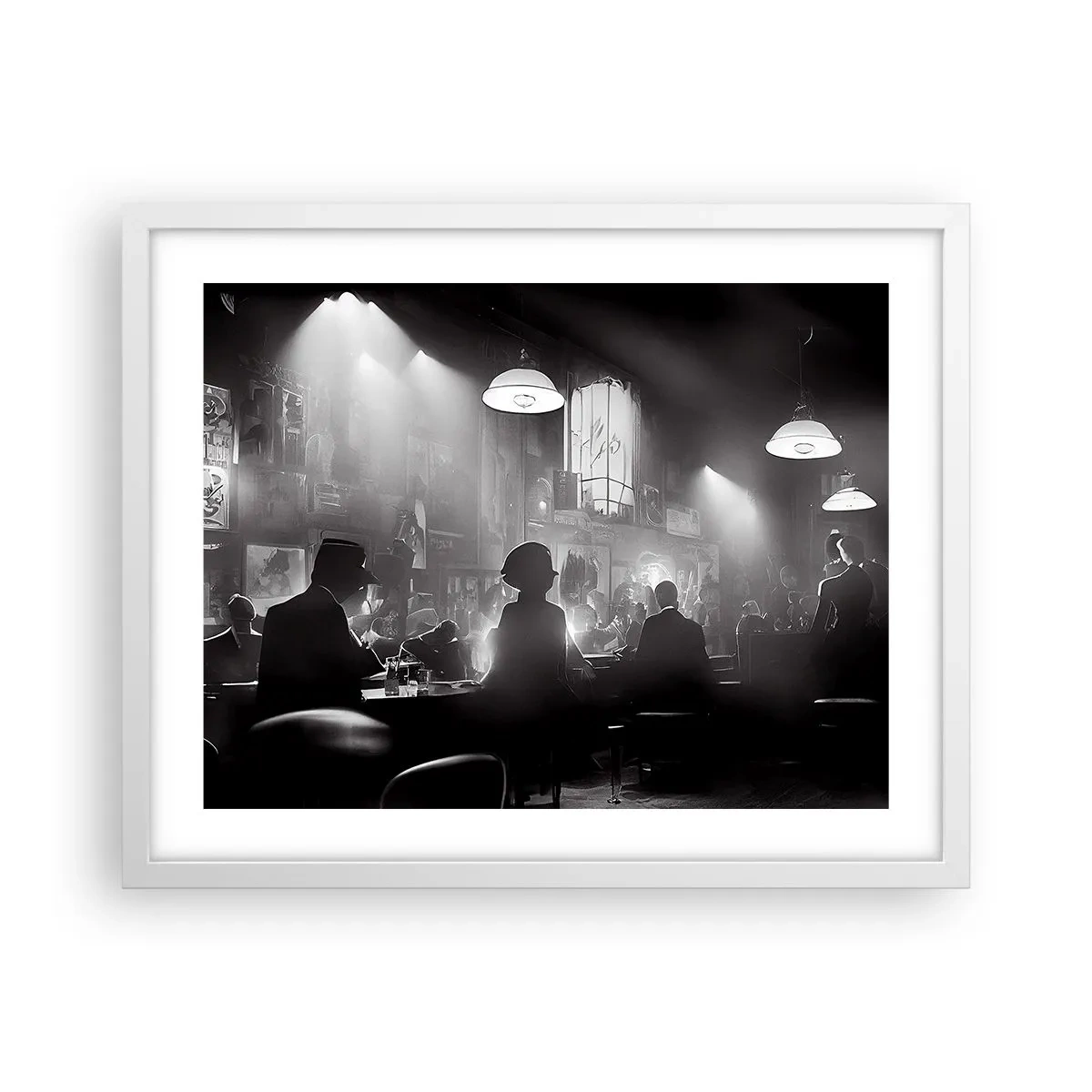 Póster en marco blanco - En clave de jazz - 50x40 cm