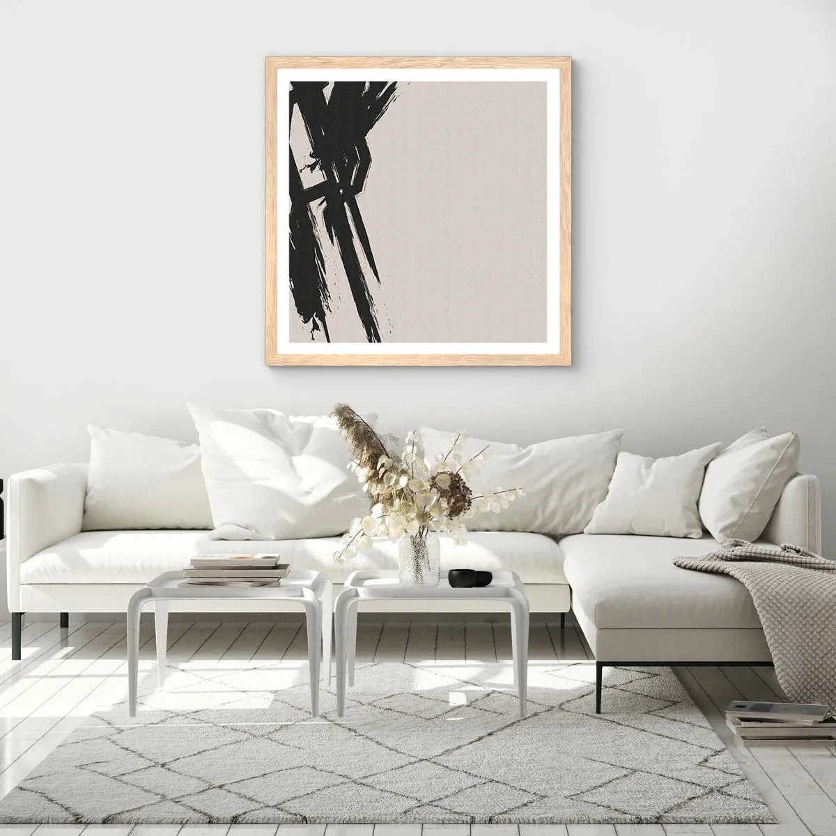 Póster en marco roble claro - Impulso imparable - 50x50 cm