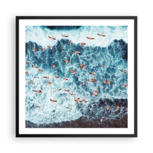 Póster en marco negro - Un desfile marítimo - 60x60 cm