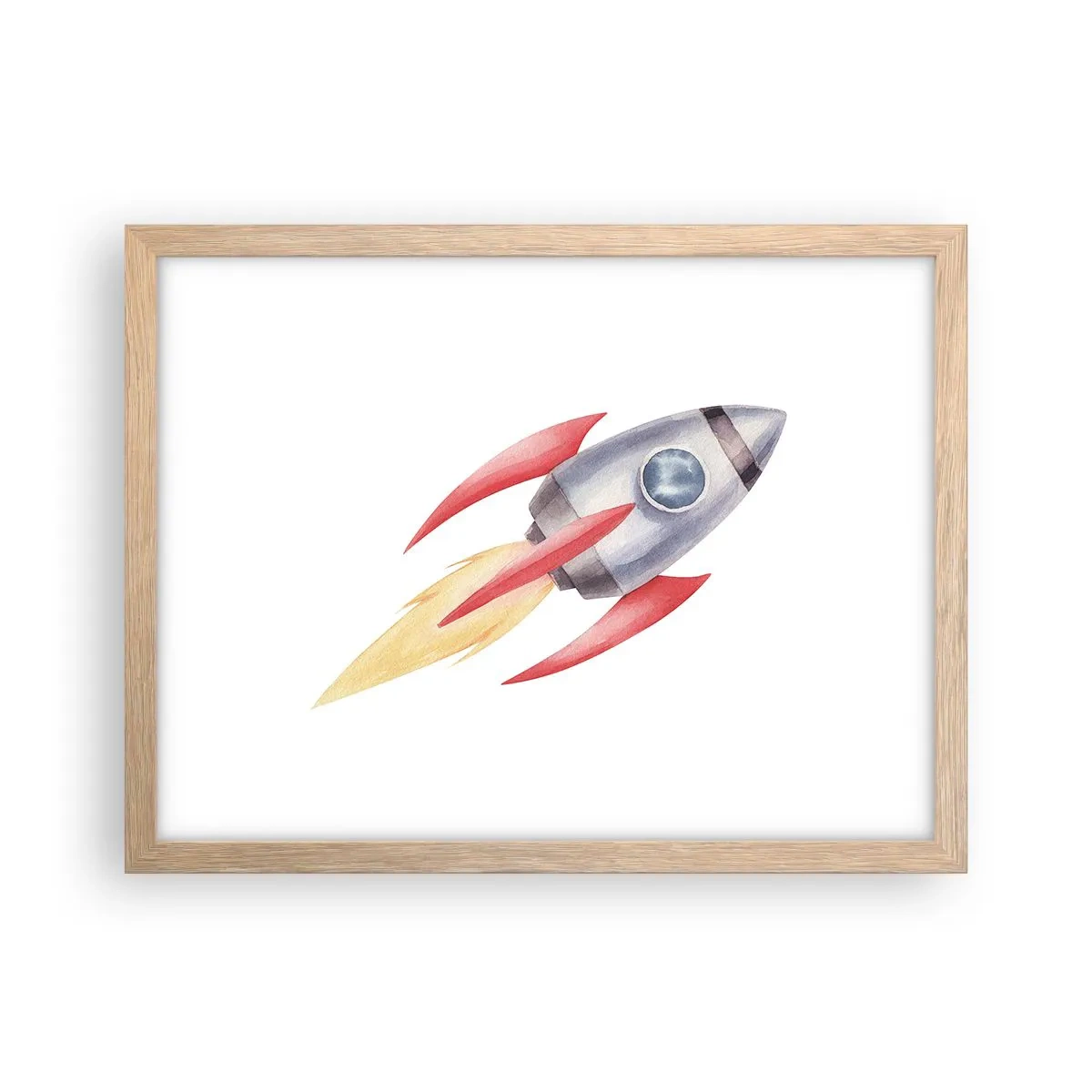 Póster en marco roble claro - Más alto, más rápido, más lejos - 40x30 cm