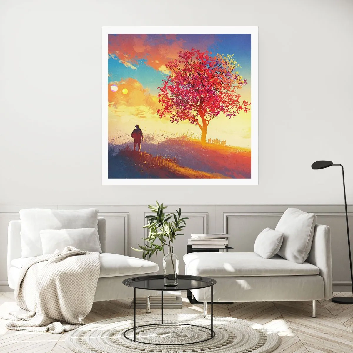 Póster - Un peregrino en su destino - 40x40 cm