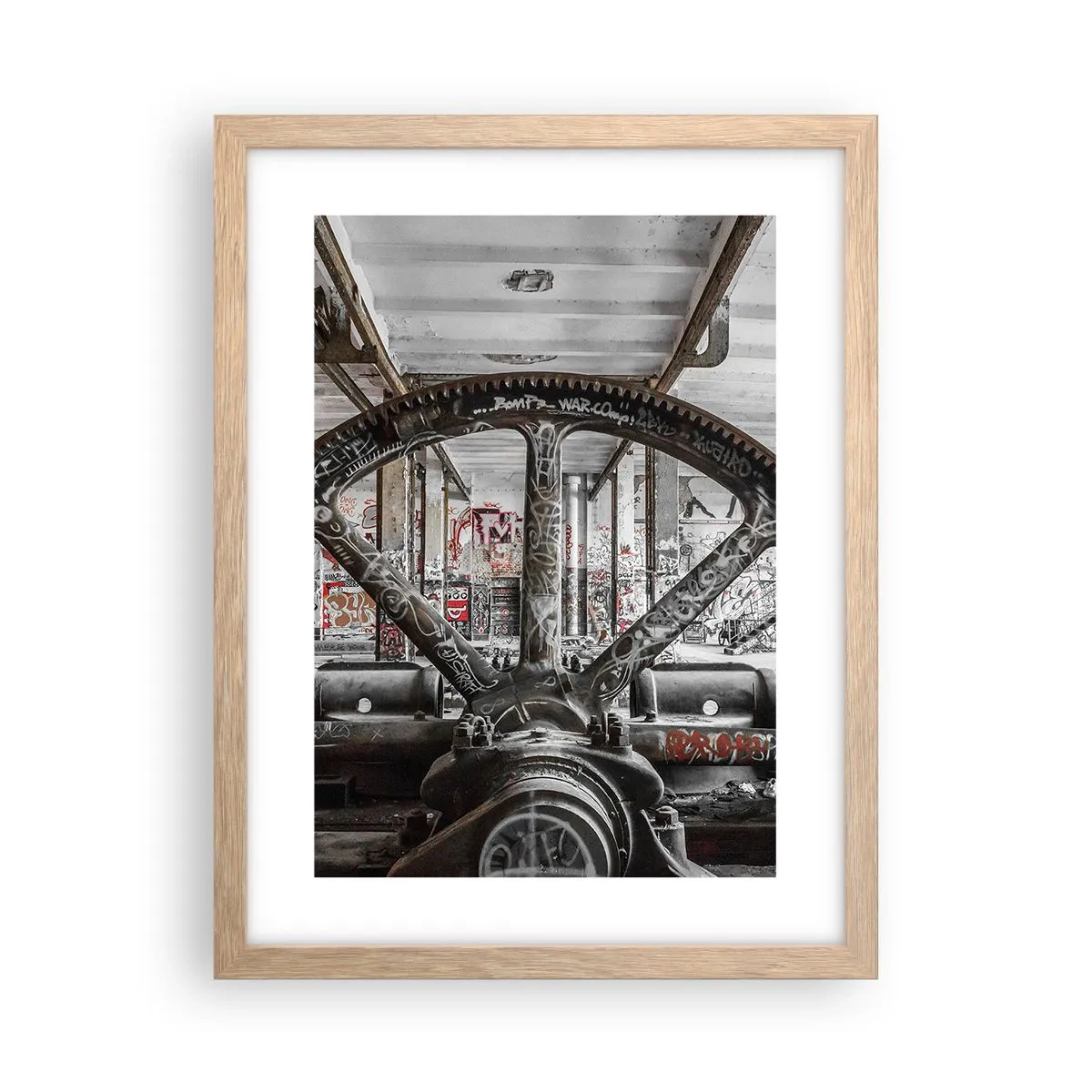 Póster en marco roble claro - La vida secreta de una fábrica - 30x40 cm