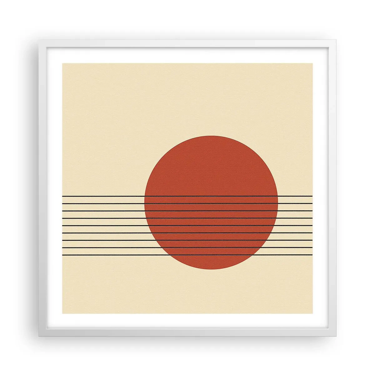 Póster en marco blanco - Cruzando el círculo - 60x60 cm