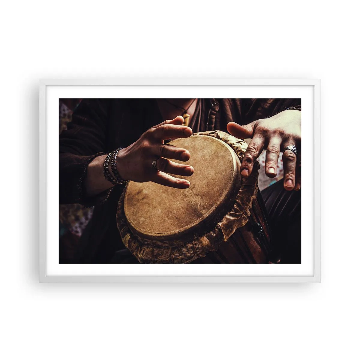 Póster en marco blanco - En el ritmo del corazón - 70x50 cm