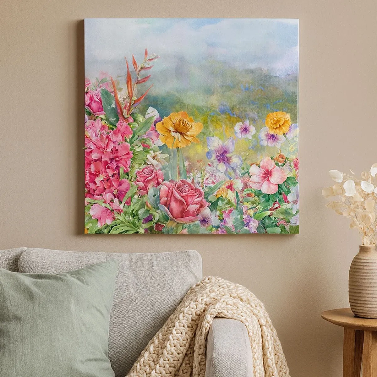 Cuadro sobre lienzo - Impresión de Imagen - Un jardín enloquecido - 30x30 cm