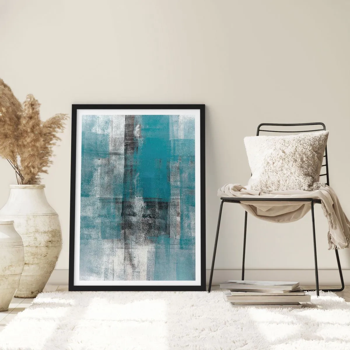 Póster en marco negro - Agua y aire - 61x91 cm