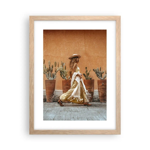 Póster en marco roble claro - Estilo hippie - 30x40 cm