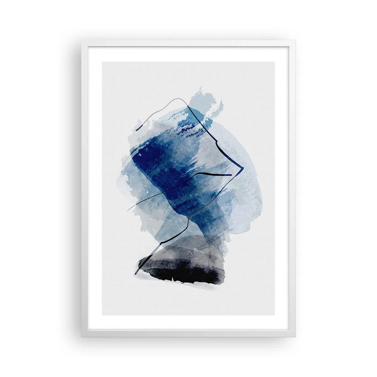 Póster en marco blanco - Montaña helada - 50x70 cm