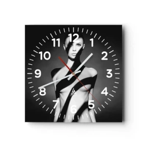 Reloj de pared - Reloj de vidrio - En la luz y en la sombra - 30x30 cm