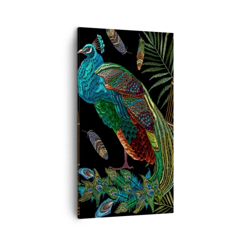 Cuadro sobre lienzo - Impresión de Imagen - Con plumajes reales - 45x80 cm