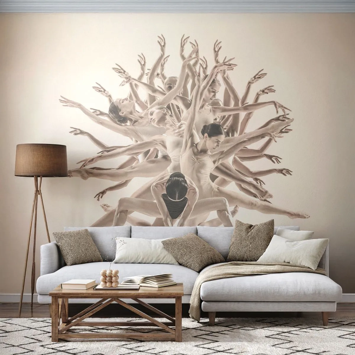 Fotomural Premium Sand - Floreciendo en la danza - Abstracción, Pedazo, Ballet - 350x256 cm